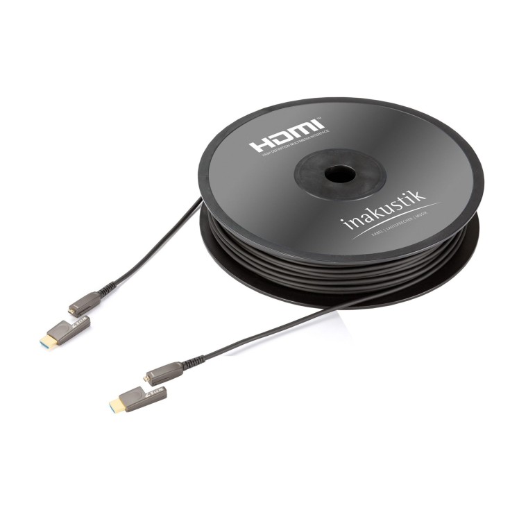 inakustik LWL Micro HDMI- Micro HDMI Kabel mit Micro HDMI- HDMI Adapter 15m 